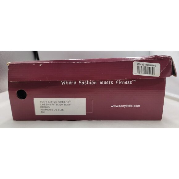 Tony Little Cheeks Fit Body Boots Brown Faux Fur Lined Zip Closure Womens 8 - Picture 12 of 12